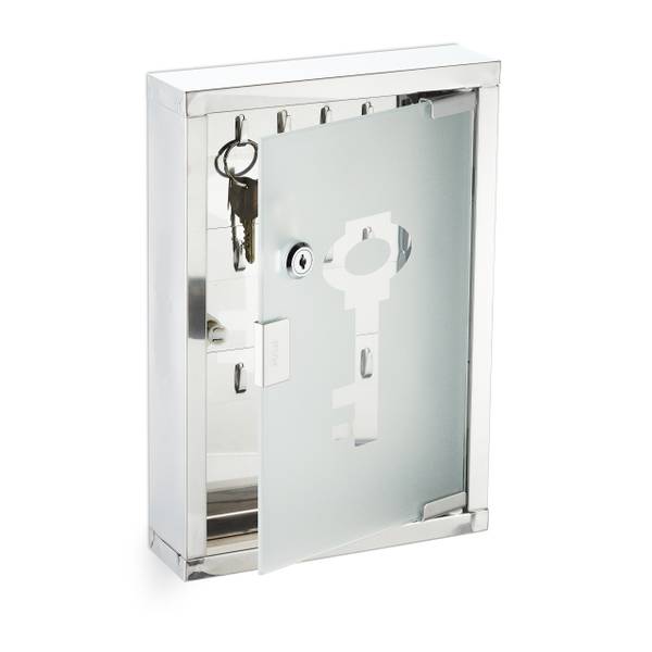 Schlüsselkasten zum Abschließen Silber - Stahl - 22 x 32 x 6 cm