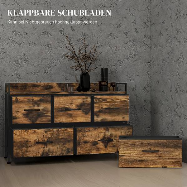 Kommode 831-755V00RB Braun - Holzwerkstoff - 29 x 63 x 98 cm