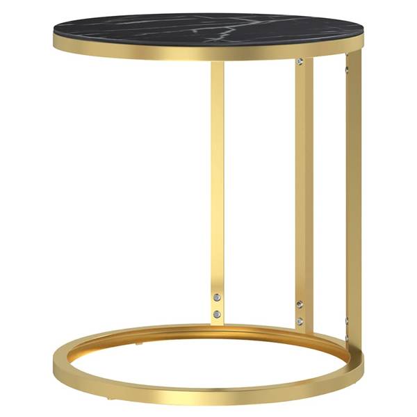 Beistelltisch 3006265 Gold - Marmor Schwarz Dekor