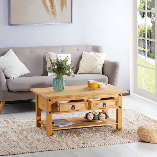 Table basse SALSA Marron - Pin - 100 x 46 x 60 cm