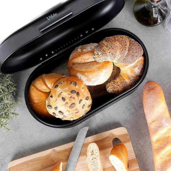 Brotkasten 259626 Schwarz - Metall - 20 x 15 x 34 cm