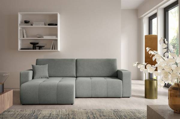 Ecksofa AUGUSTO Grau - Ecke davorstehend links