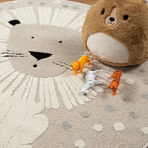 Kinderteppich Jungle Kids B Beige - Polypropylen - 120 x 1 x 120 cm