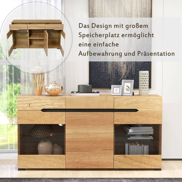 Sideboard Kranqruk Braun - Holzwerkstoff - 35 x 80 x 140 cm