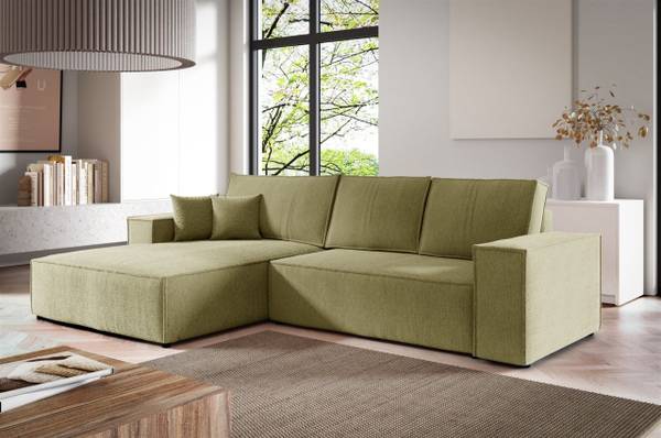 Ecksofa LEVIO Grün - Ecke davorstehend links