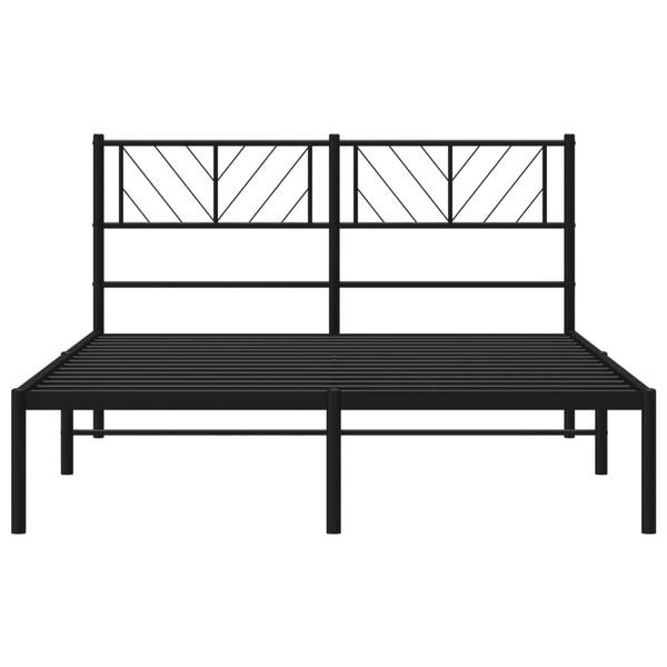 Bettgestell mit Kopfteil X267 Schwarz - Metall - 142 x 90 x 196 cm