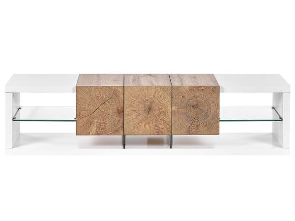 TV-kast FULERTON bruin - wit - plaatmateriaal op houtbasis - 160 x 40 x 42 cm