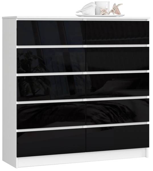 Kommode K-120-SZ10 Schwarz - Holzwerkstoff - 120 x 121 x 40 cm