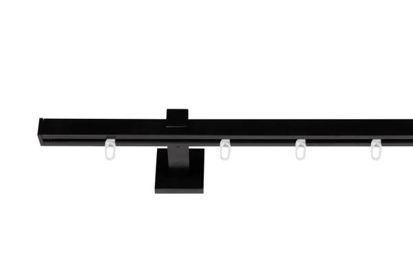 Gardinenstange 20x20mm Innenlauf Schwarz - Breite: 120 cm