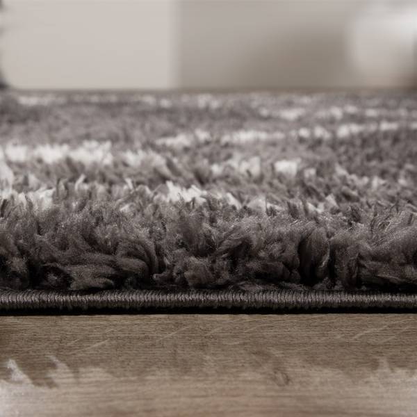 Hochflor-Teppich Orebro 170 Grau - Textil - 120 x 120 cm
