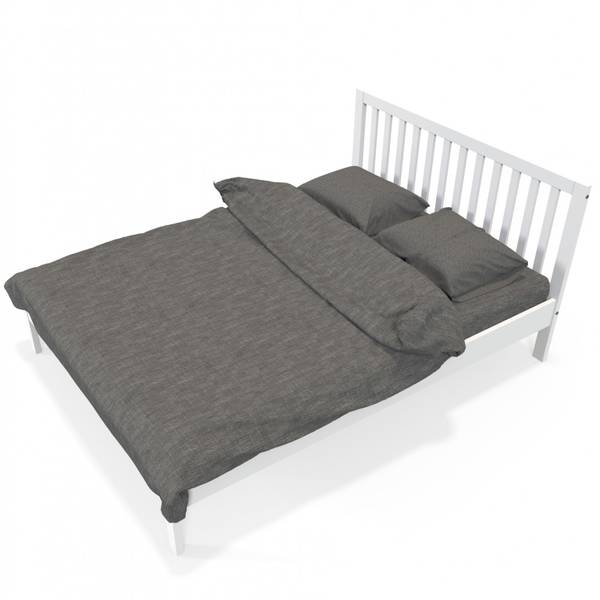 BETT MIT KOPTEIL PARKER Weiß - 147 x 196 cm