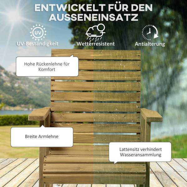 Schaukelstuhl 84G-143V00LR Braun - Tanne - 86 x 85 x 64 cm