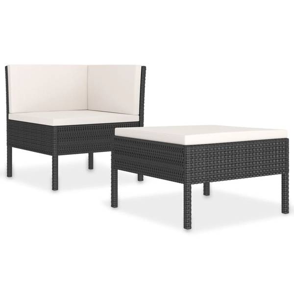 Gartenmöbel-Set 3003794 (2-teilig) Schwarz - Cremeweiß - Weiß