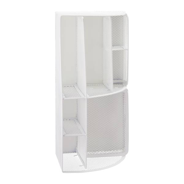Schreibtisch Organizer Weiß Weiß - Stahl - 28 x 13 x 14 cm