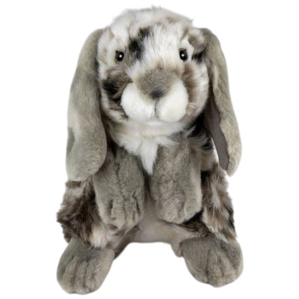 Kuscheltier Hase Grau - Kunstfell - 11 x 20 x 11 cm
