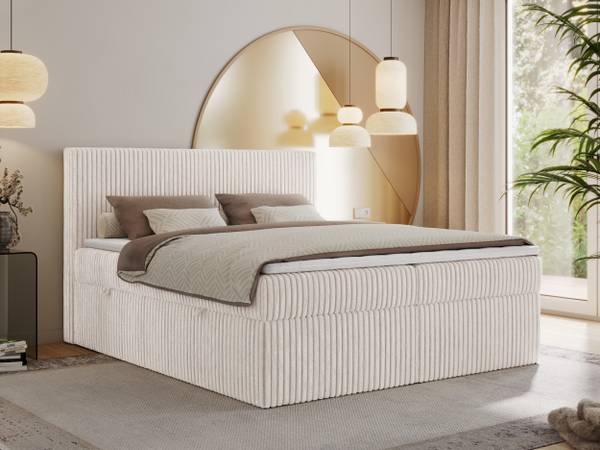 Boxspringbett TILIANO Beige - H3 - Liegefläche Breite: 180 cm
