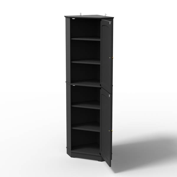Küchenschrank ECKBAHEI241 Ⅵ Schwarz - Holzwerkstoff - 42 x 166 x 42 cm