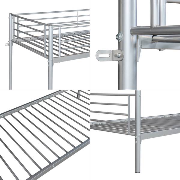 Metall-Etagenbett Soppsar Silber - Metall - 97 x 165 x 209 cm