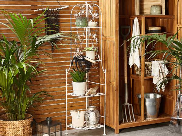 Badkamer plank BIELLA wit - metaal - 35 x 158 x 35 cm