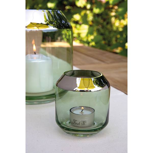 Teelichthalter Smilla Grün - Glas - 1 x 21 x 1 cm