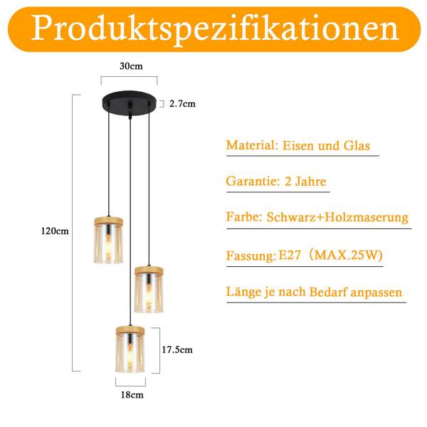 Pendelleuchte Marren Schwarz - Metall - 5 x 143 x 30 cm