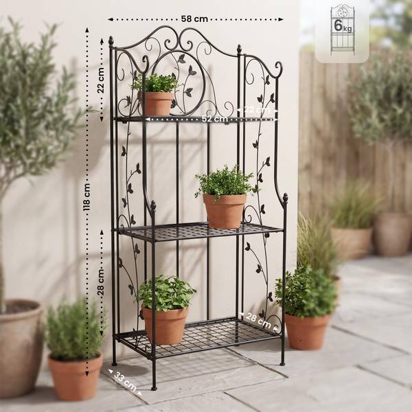 Standregal Reus Schwarz - Metall - 58 x 118 x 33 cm