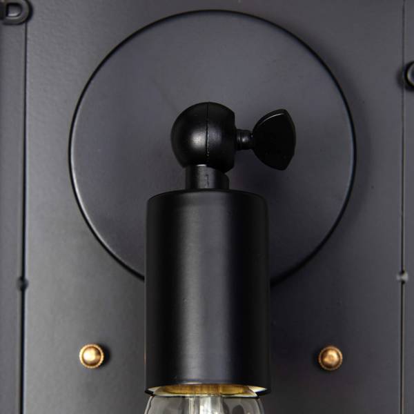 Wandleuchte Trafalgar Schwarz - Metall - 16 x 36 x 18 cm