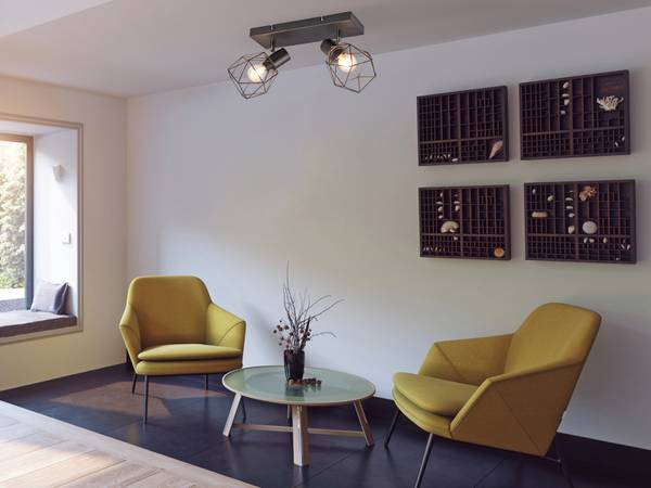 Deckenstrahler Industrial 2-flammig Rost Braun - Dunkelbraun