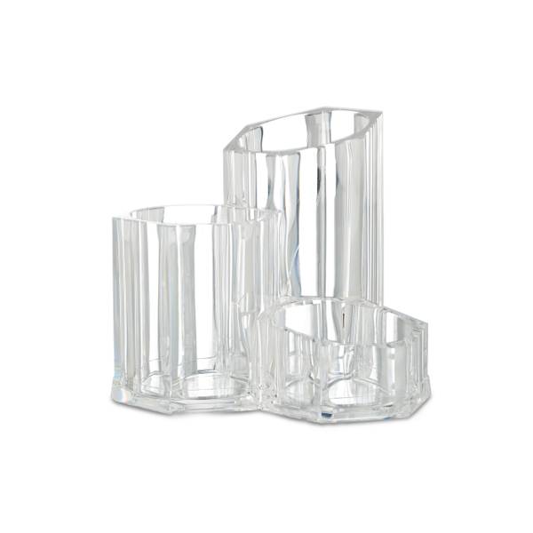 Pinselhalter dreiteilig Acrylglas - 13 x 12 x 14 cm