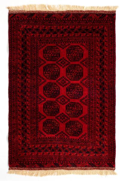 Vloerkleed Afghan XXI rood - wol - 127 x 1 x 215 cm