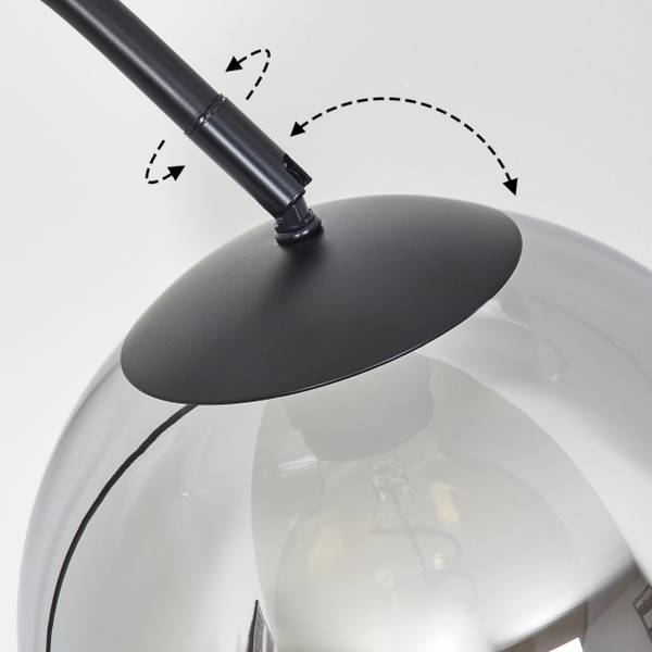 Stehlampe Cesaro Grau - Silber - Metall - 11 x 141 x 105 cm