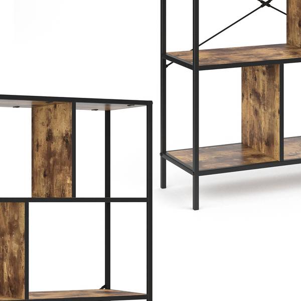 Bücherregal Fyrk 31076 Schwarz - Driftwood Dekor - Höhe: 146 cm