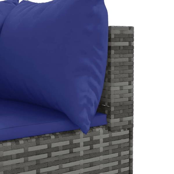 Garten-Lounge-Set 3043059-5 (11-teilig) Blau - Grau - Stahl - 63 x 57 x 63 cm