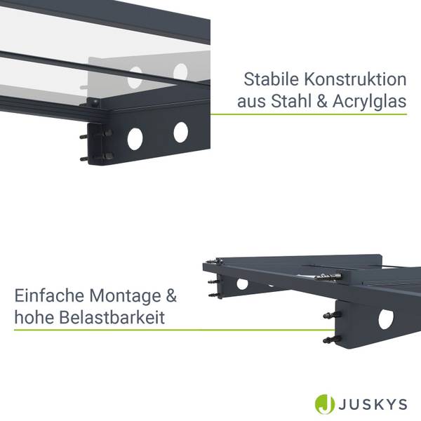 Vordach Manila Grau - Metall - 150 x 1 x 80 cm
