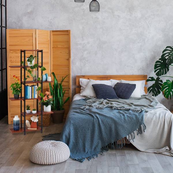 Pflanzenregal mit 6 Ablagen Schwarz - Weiß