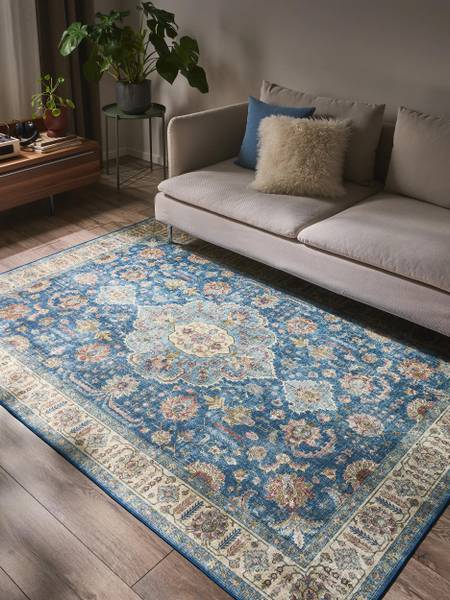 Waschbarer Teppich Laury Blau - 120 x 170 cm