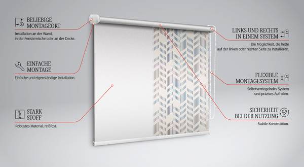 Rolgordijn STRIPES 60 x 140 cm