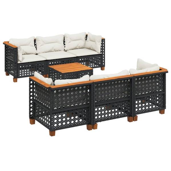 Garten-Lounge-Set 3036234-2 (7-teilig) Schwarz