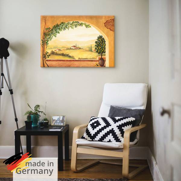 Leinwandbild Weinranken in der Toskana 100 x 70 cm