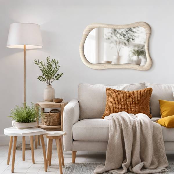 Wandspiegel HTA0399 Beige - Holzwerkstoff - Glas - 50 x 4 x 71 cm