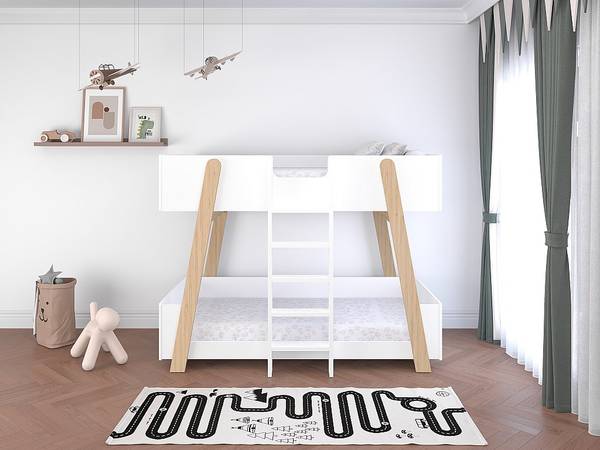 Etagenbett CORODELA Braun - Weiß - Holz teilmassiv - 97 x 150 x 196 cm