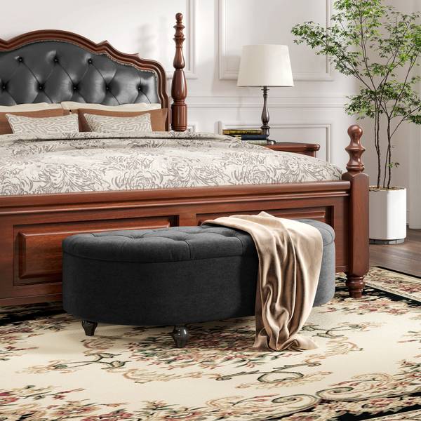 Sitzbank 831-410V00CG Schwarz - Samt - 46 x 42 x 120 cm