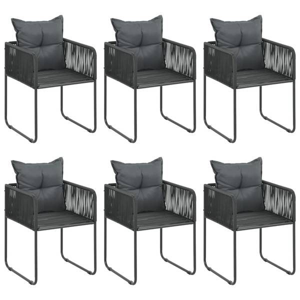 Eetset 3004876-3 set van 7 zwart - Diepte: 150 cm