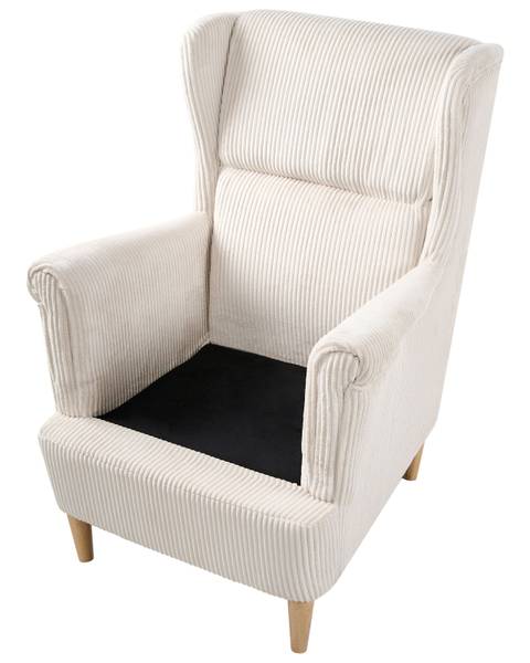 Oorfauteuil ABSON beige - bruin - natuurvezel - 64 x 100 x 65 cm