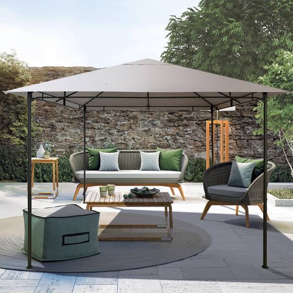 Pavillon COMO Grau - Textil - 295 x 260 x 295 cm