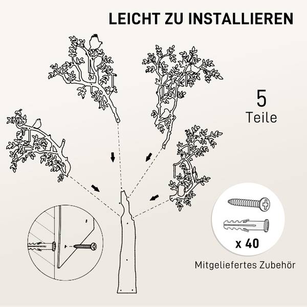 Garderobenhaken 837-585V00BK Schwarz - Metall - 5 x 175 x 120 cm