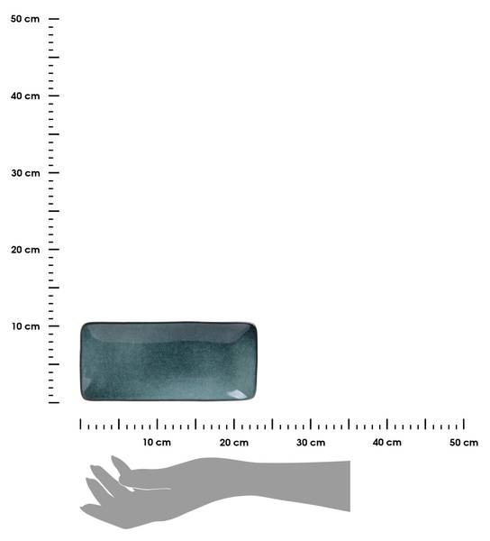 Servierplatte Aurora Blau - Keramik - 22 x 2 x 10 cm