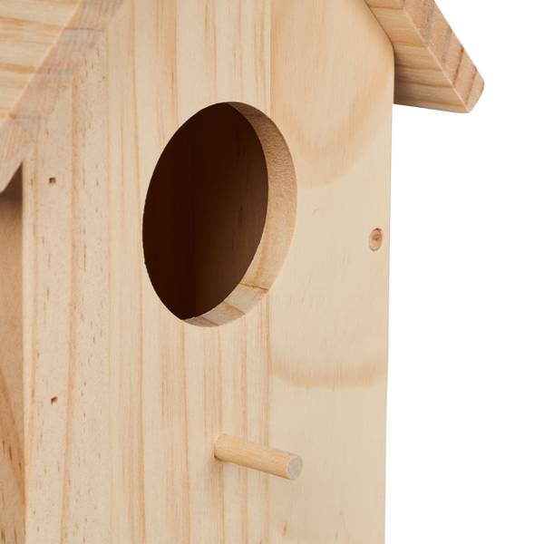 Nestkast koolmees met klep bruin - plaatmateriaal op houtbasis - 17 x 26 x 16 cm