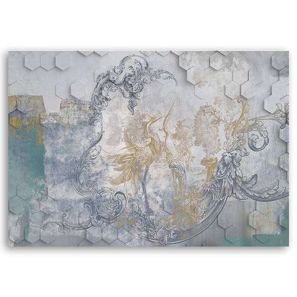 Tableau déco oiseaux sur fond 120 x 80 cm