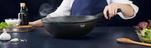 Wok  LINE Schwarz - Metall - Kunststoff - 30 x 10 x 30 cm